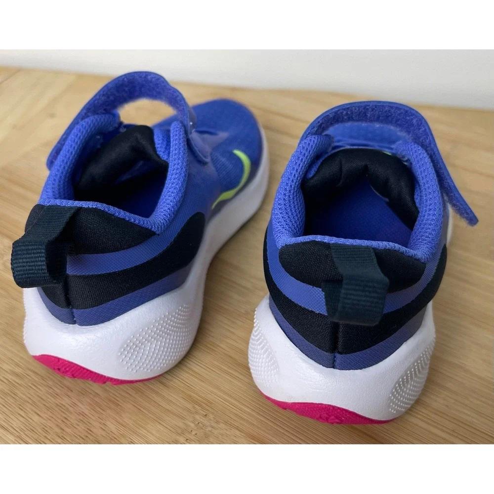 00459 - Kids Nike Revolution Ultramarine/Lime Sneakers‎ Toddler Size 9C